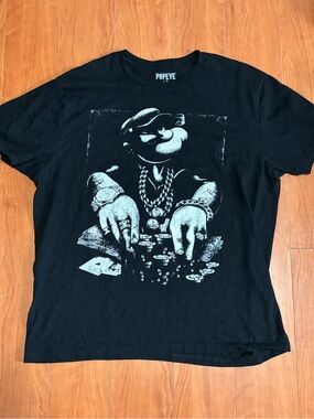 Popeye Men's Black Short Sleeve Graphic Tee
